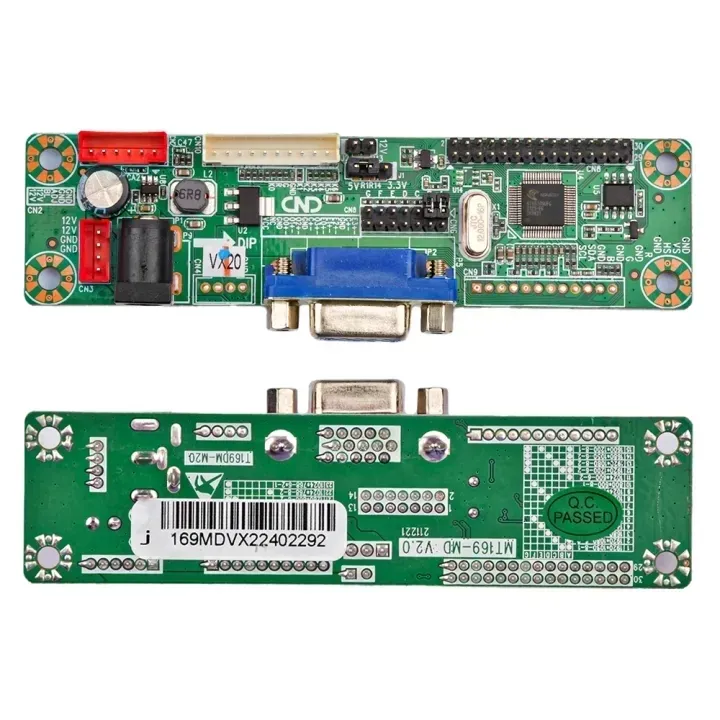Laptop Display Monitor Combo Pack MT169 1ch 6bit 40 Pin 25mm LVDS 5 Key Manu Button Keypad Supply 12V 5A Support VGA Input 40 Pin LVDs 1366x768 & 1024x600 Resolution